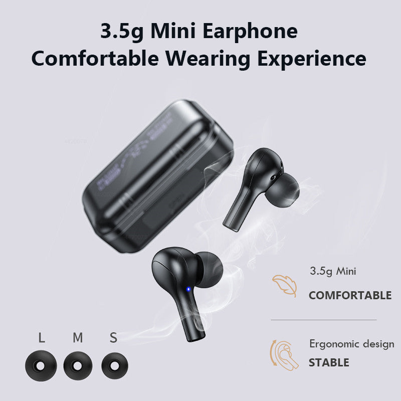 TWS Bluetooth Wireless Headphones LED Earphones Hifi Sports Waterproof Earbuds Bluetooth 5