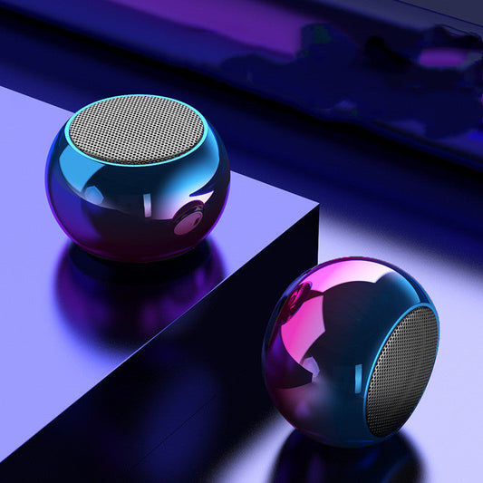 M3 Colorful Wireless Speakers 3D Mini Electroplating Round Steel Cannon Blue tooth Speaker Radio Support